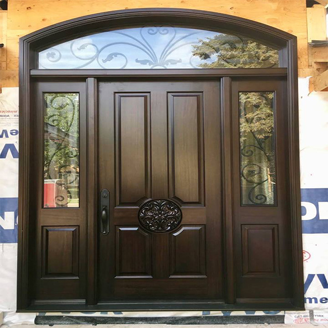 China Supplier Exterior Outside Door Solid Wood Main Entrance Doors