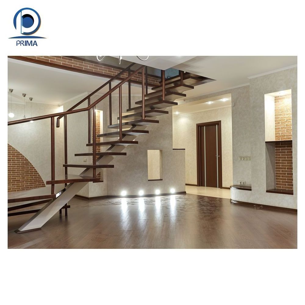 Prima Staircase Commercial Building Carbon Metal Handrail Hidden Interior Railings Small Place Floating Staircase Stair