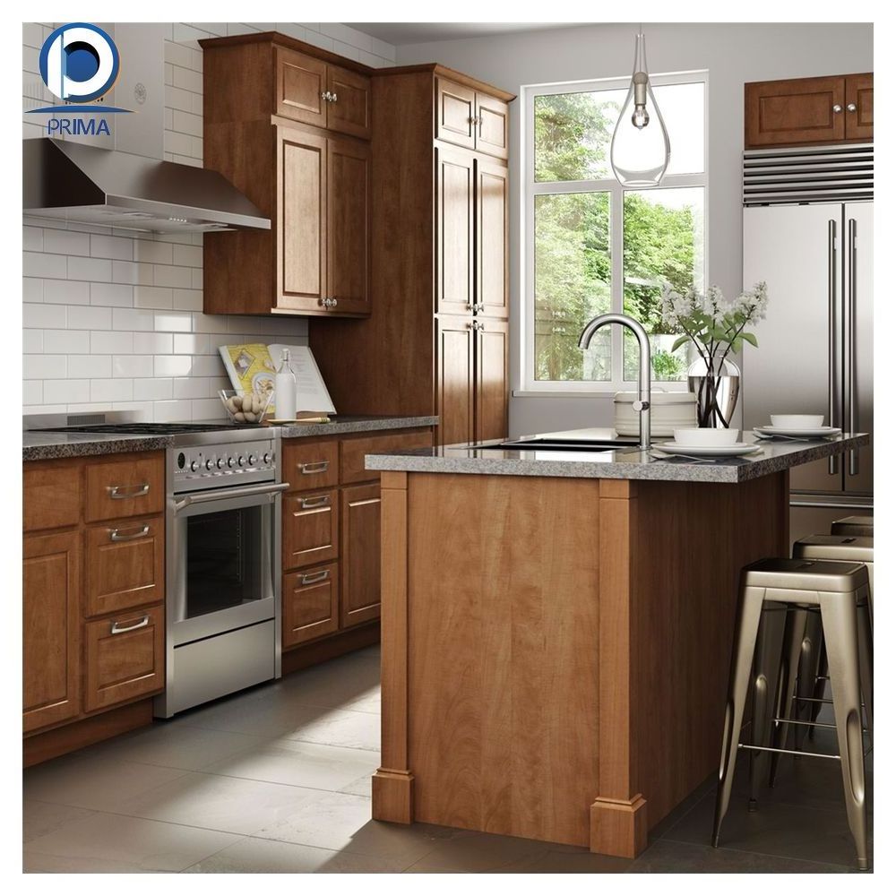 Prima Kitchen Cabinet Villa Design Storage Wooden Home Appliances Refrigerator Wood Kitchen Cabinet