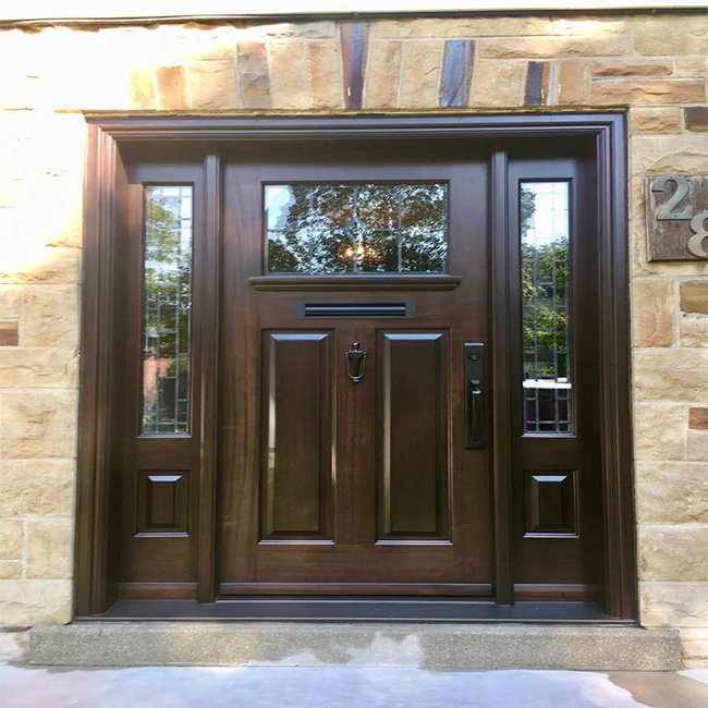 China Supplier Exterior Outside Door Solid Wood Main Entrance Doors