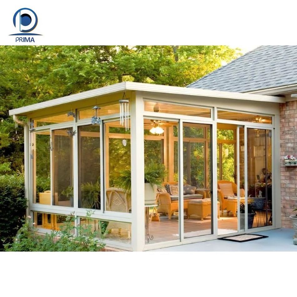 Prima Sunroom Aluminum Glass  Aluminum Enclosure Sunroom Free Standing Portable  Sunroom