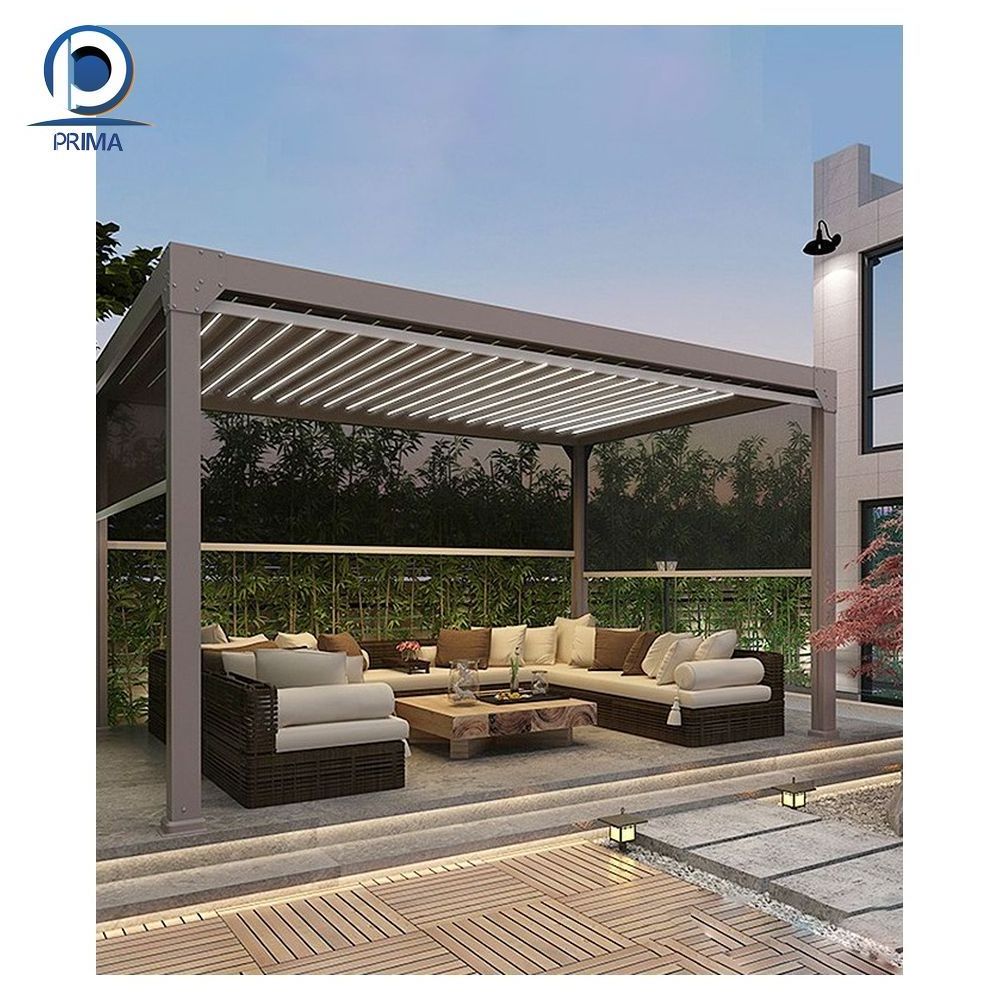 All Season Motorized Bioclimatic Pergola Waterproof Aluminum Garden Pergola Gazebo Best Guidance