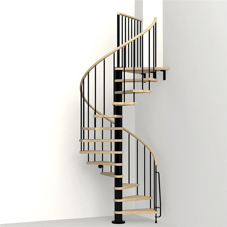 Small space used metal wood stair step spiral staircase canada design