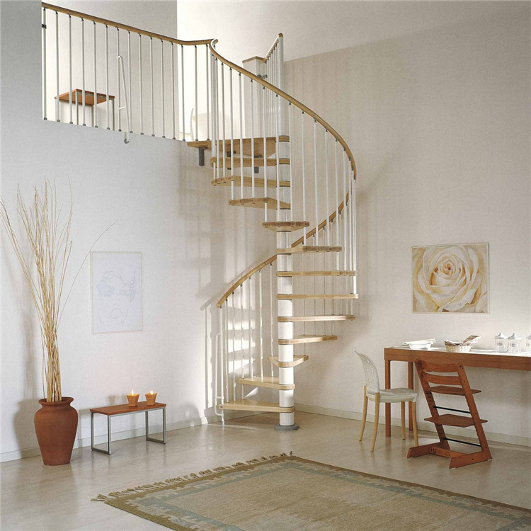 Small space used metal wood stair step spiral staircase canada design