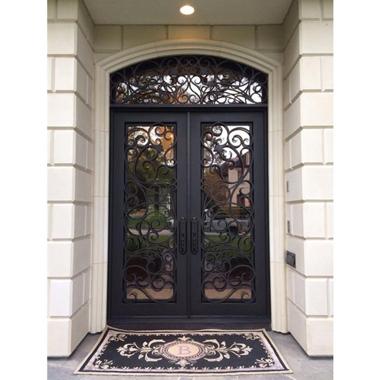 House Exterior Security Door Iron Gate Design Wrought Iron Entrance Door Price