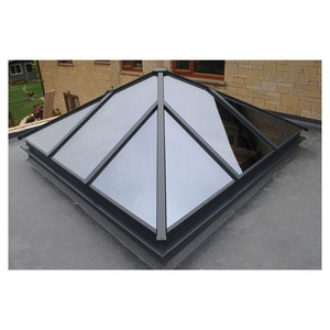 Prima Motorized Electric Open Skylight Sliding Roof Laminated Glass Solar Tube Triangle Pyramid Skylight Roof