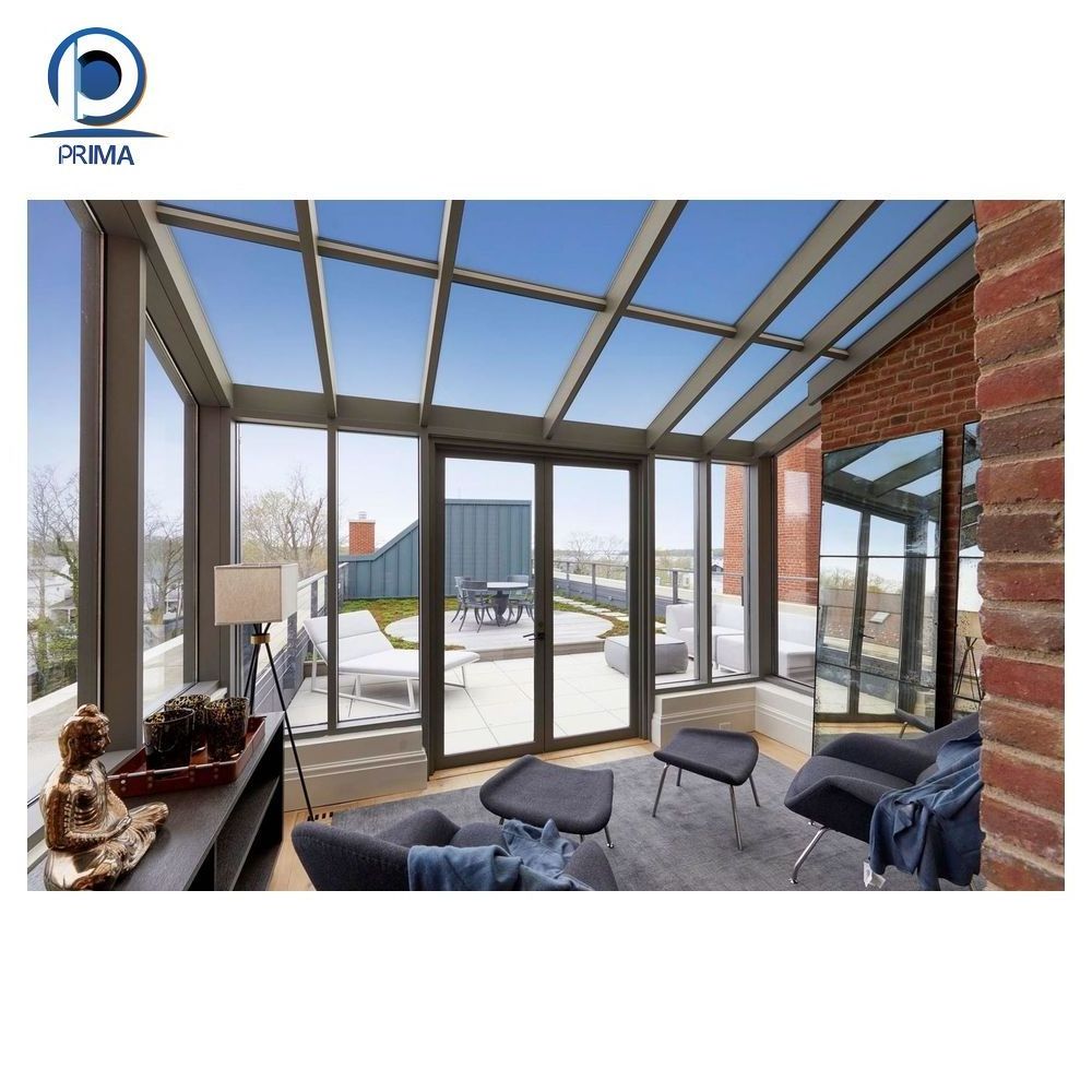 Factory Customized Construction Aluminum Panels Glass Houses Modern Glass sun room glass roof panels houses sun room system