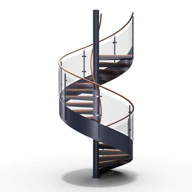 outdoor wooden  spiral staircase/external steel stairs design