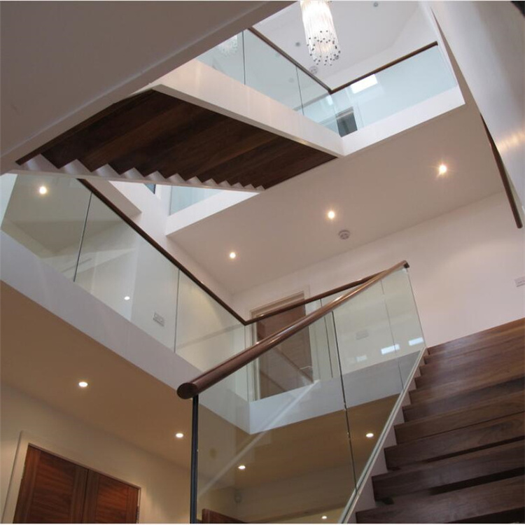 Modern wooden steps Granite floating stairs home steel wood treads