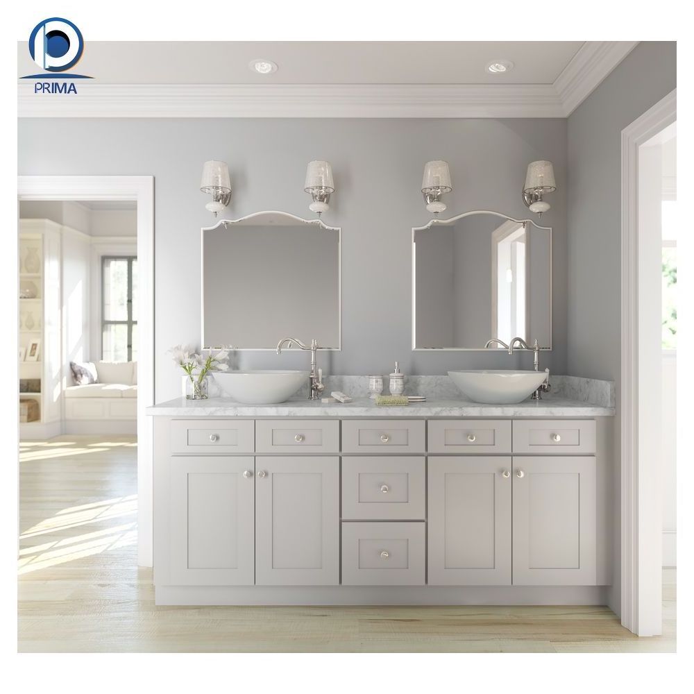 Prima Foshan Single Wall Mount Bathroom cabinet Light Vanity PVC Modern Bathroom Vanity