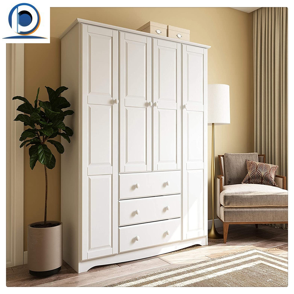 Prima customized Tall wardrobe cabinet with lacquer finished doors wooden closet