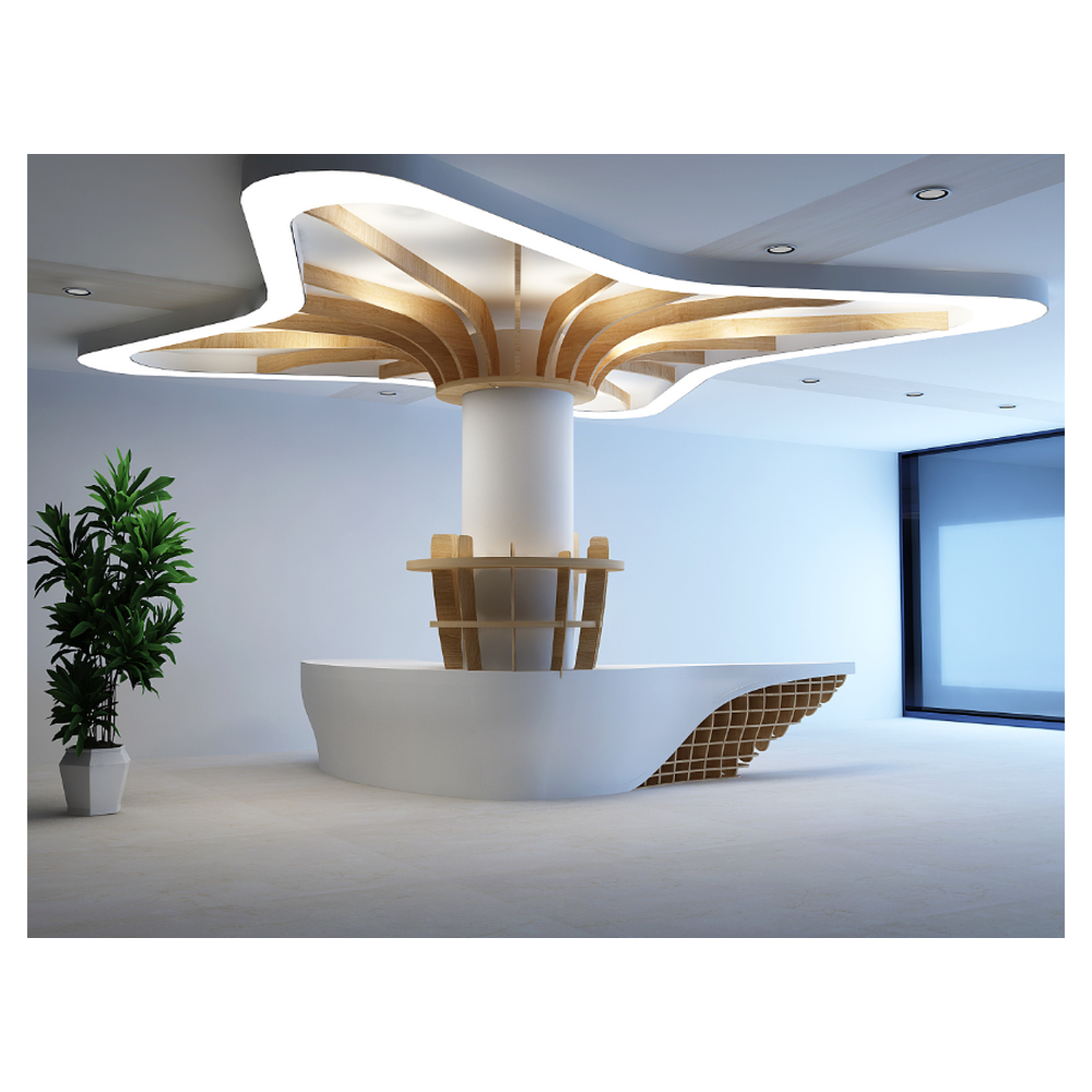 Prima Aluminum Alloy Front Office Reception Desk  Full Circular Reception Desk  Small Reception Desk Beauty Salon