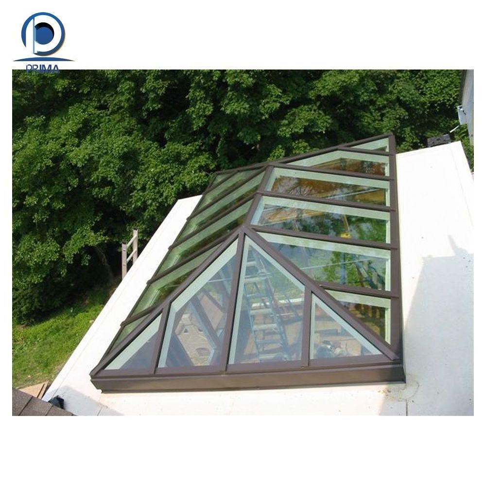 Prima 2024 Roof Skylight Insulating Double Glass Top Flat Roof Tempered Glass Ventilation Aluminium Loft Skylight