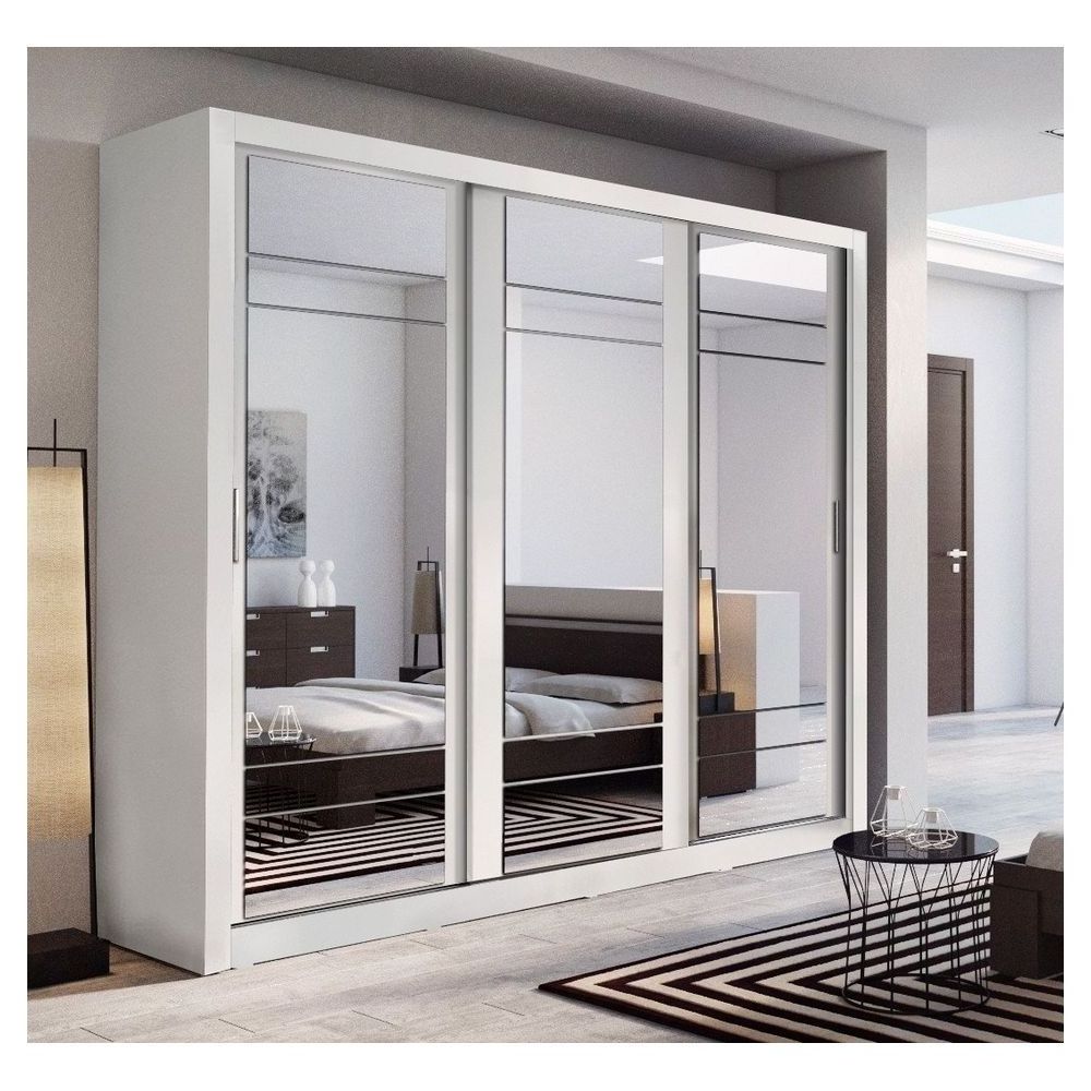 Prima customized bedroom Wardrobe Clothes hanging sliding Mirror door closet