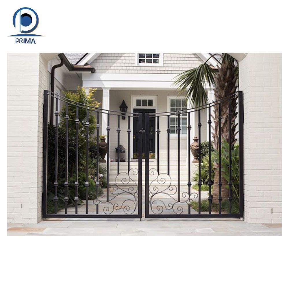 Prima  Push Pull Opening Balcony Iron Railing Balustrade Durable Iron Wrought Iron Door Design