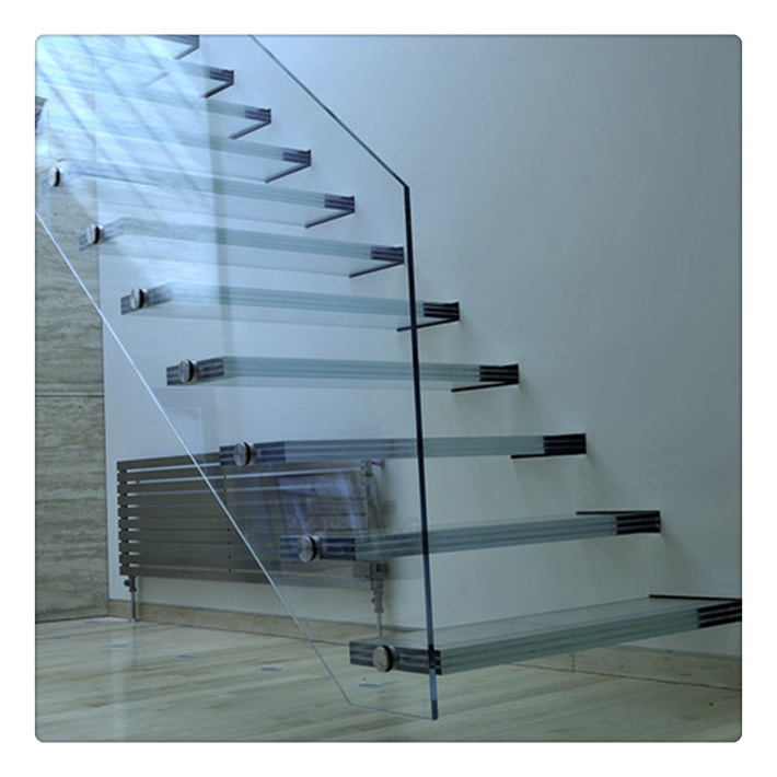 Floating stair tread brackets mobile home fiber glass/aluminum stairs