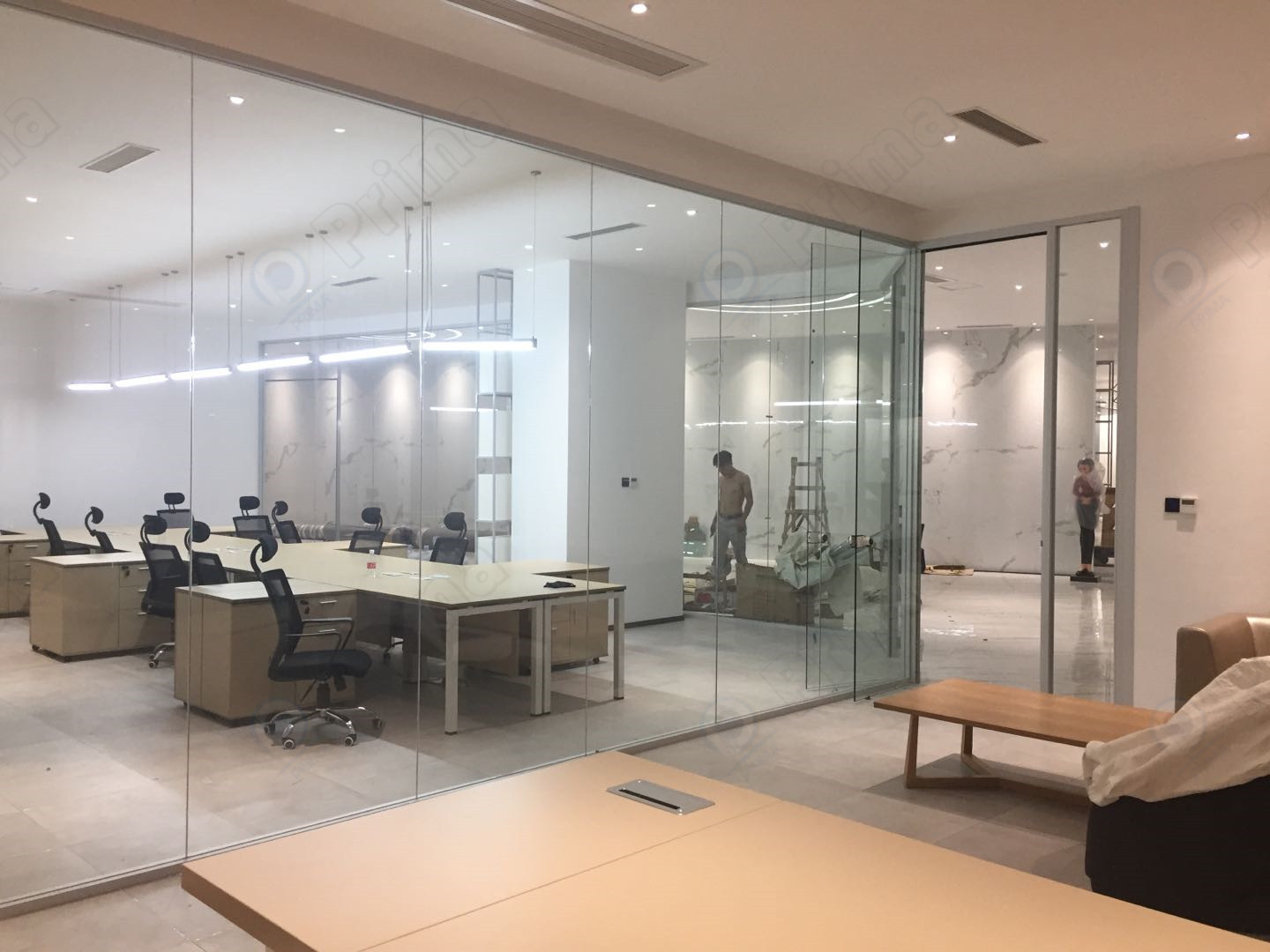 prima customized office used glass partition easy assembly modern design for interior partition