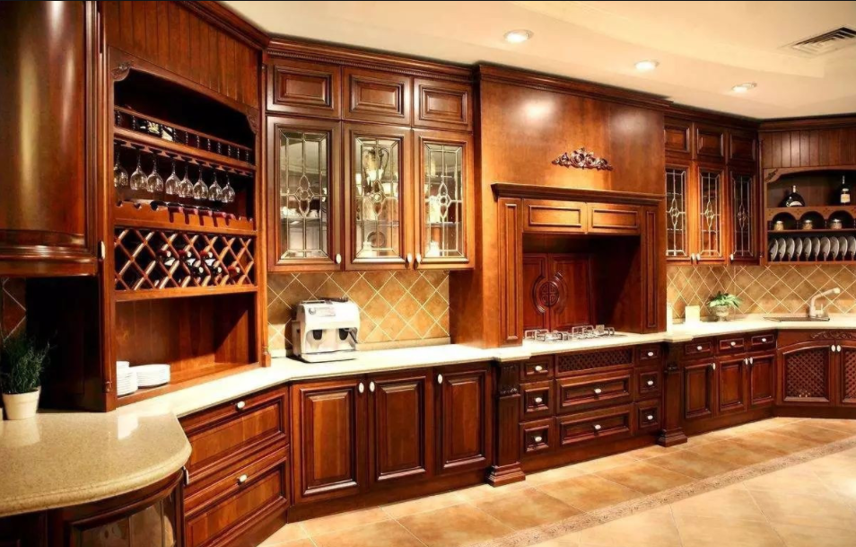 Prima customized kitchen cabinets display  solid Wood  Cabinet