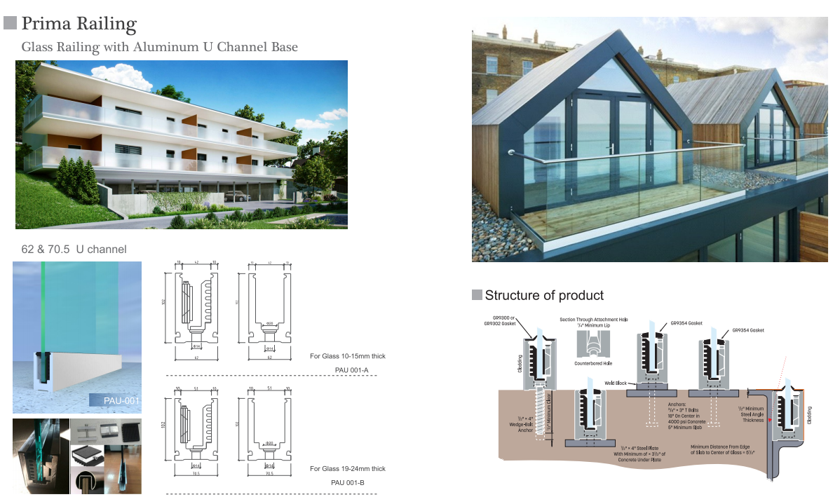 Prima Railing Glass Spigot Spigot Glass Railing High Quality Glass Handrail Staircase