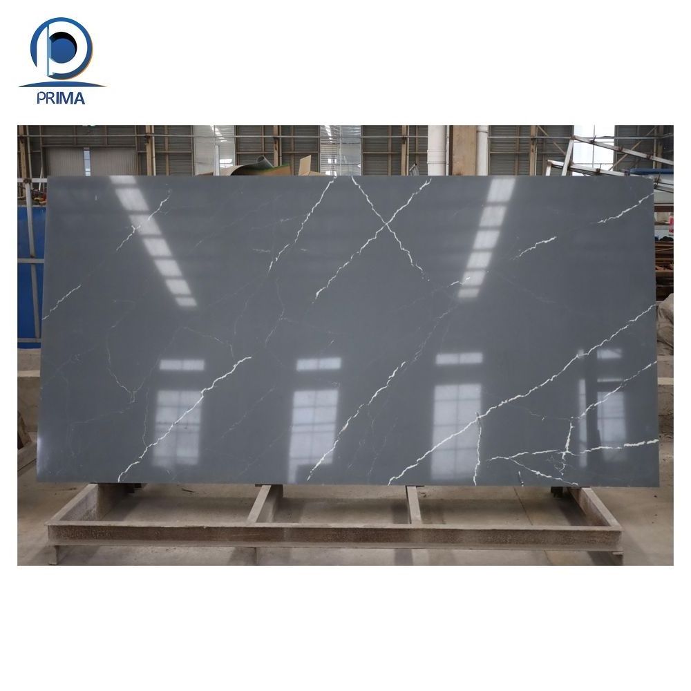 Prima Milky White Marble Floor Alabaster Marble Tile Stone Slab  Cheap Crystal Composite Artificial Quartz Stone