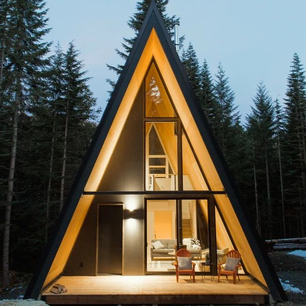 Triangle Shape Steel Structure Small Cabin /Tiny House/ Triangle House A Frame House Kit For living