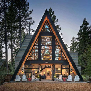 Triangle Shape Steel Structure Small Cabin /Tiny House/ Triangle House A Frame House Kit For living