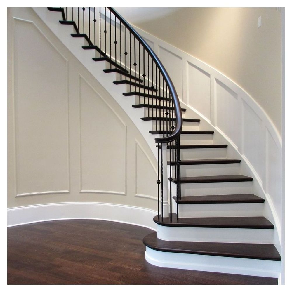 Prima Beautiful Curved Glass Stairs White Oak Wood Treads Customized Splendid Outstanding Staircase Floating Staircase Modern