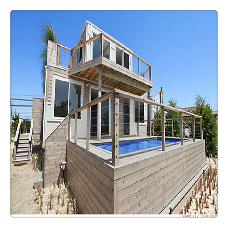 Flat Pack Prefabricated Modern Design Welding Shipping pool container prefab pool house