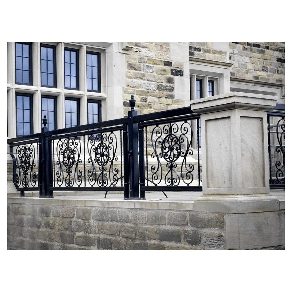 Prima wrought iron staircase railing galvanized steel aluminum pipe modern balcony wrought iron railing design for apartment