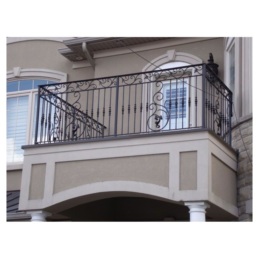 Prima wrought iron staircase railing galvanized steel aluminum pipe modern balcony wrought iron railing design for apartment