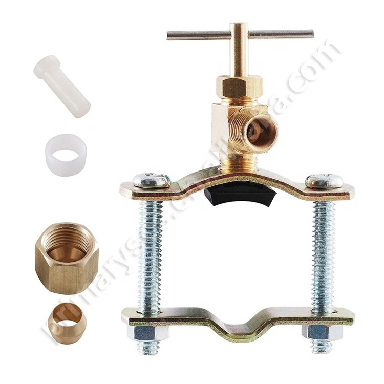 Water saddle valve self piercing 1/4