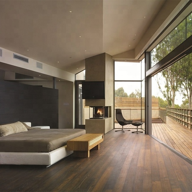 Grey oak solid wood flooring brushed surface wooden flooring