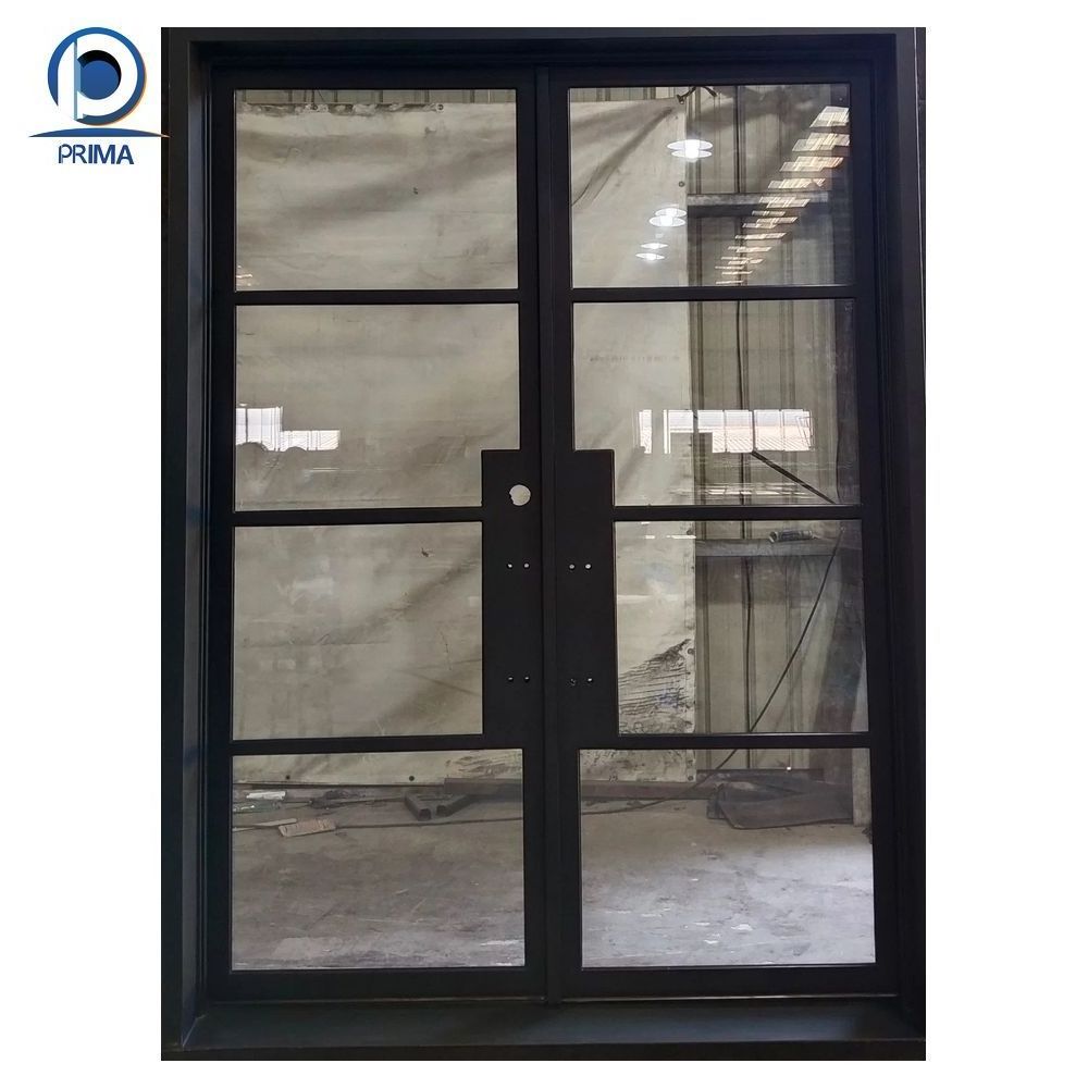 Modern Thermal Balcony Soundproof French Double Interior Tempered Glass Door