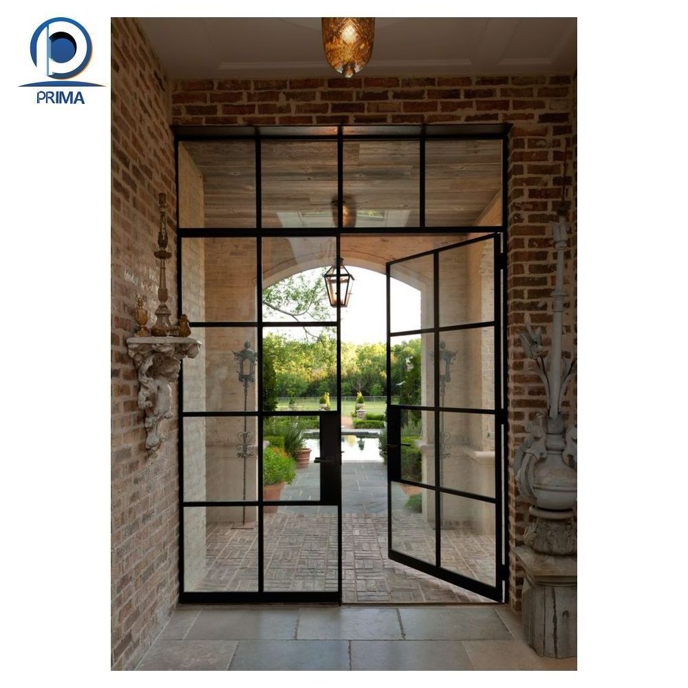 Modern Thermal Balcony Soundproof French Double Interior Tempered Glass Door