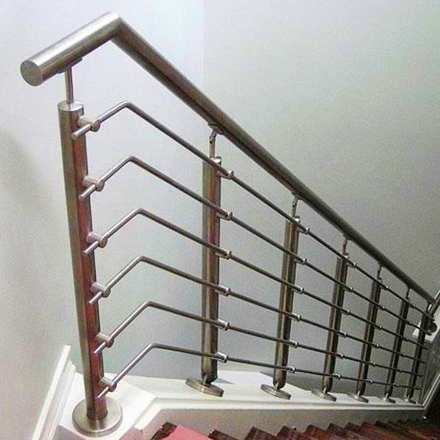 Modern cheap stair railing design with rod bar railing stainless steel railing