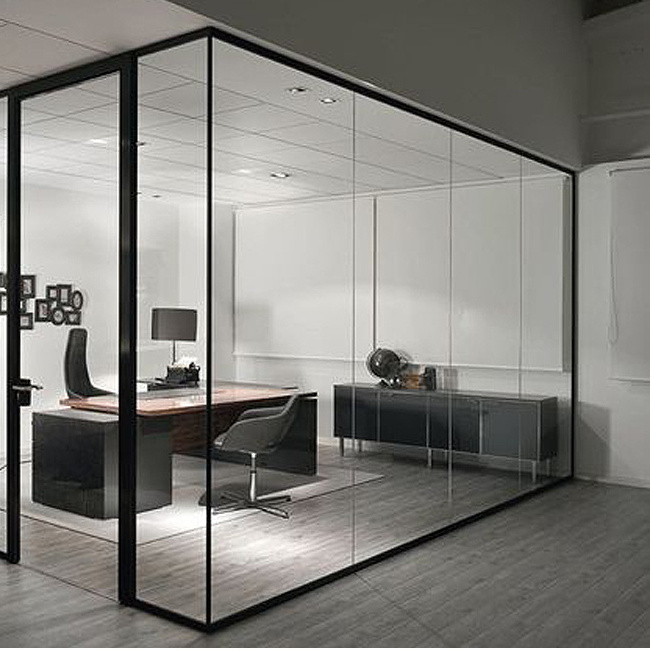 Double Glazed Glass Office Partition Walls Cost Frameless Glass Partition System