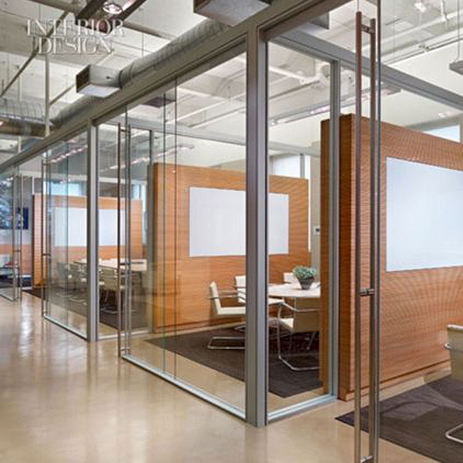 Double Glazed Glass Office Partition Walls Cost Frameless Glass Partition System