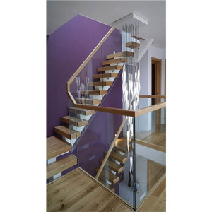 Prima Modern Glass Staircase Modern Floating Prefabricated Staircase Kits Straight Steel Wooden Staircase