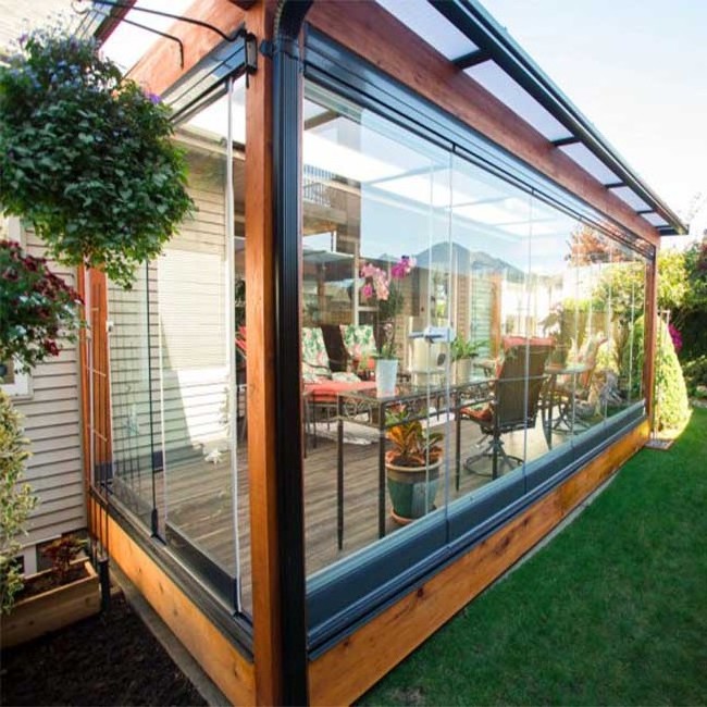 Custom prefabricated aluminium frame glass house/sunroom panels for sale