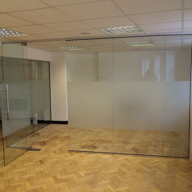 Double Glazed Glass Office Partition Walls Cost Frameless Glass Partition System