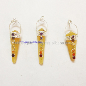 Attractive Yellow Aventurine Double Point Chakra Pendant| Prime Agate Exports | India