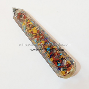 Orgonite Mix Chakra Faceted Massage Wand : Wholesale Orgonite Manufacturer