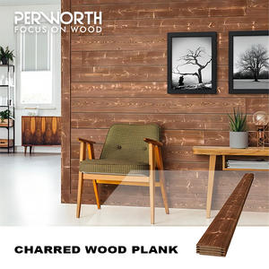 Charred Wood Plank Canyon Brown shiplap wall paneling wood plank Fluted Interior Wall Panel