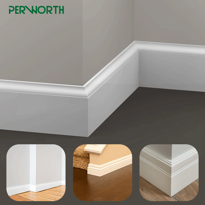 white primed finger joint solid wood baseboard wood skirting board wall baseboard for solid wood moulding