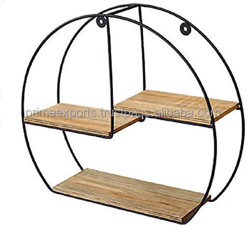 Round metal and wood wall shelf rack most running top model wall rack Scandinavian and European metal and wood wall rack