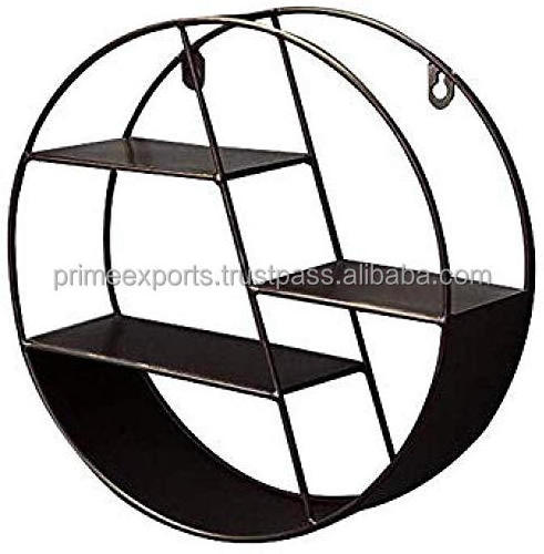 Round metal and wood wall shelf rack most running top model wall rack Scandinavian and European metal and wood wall rack