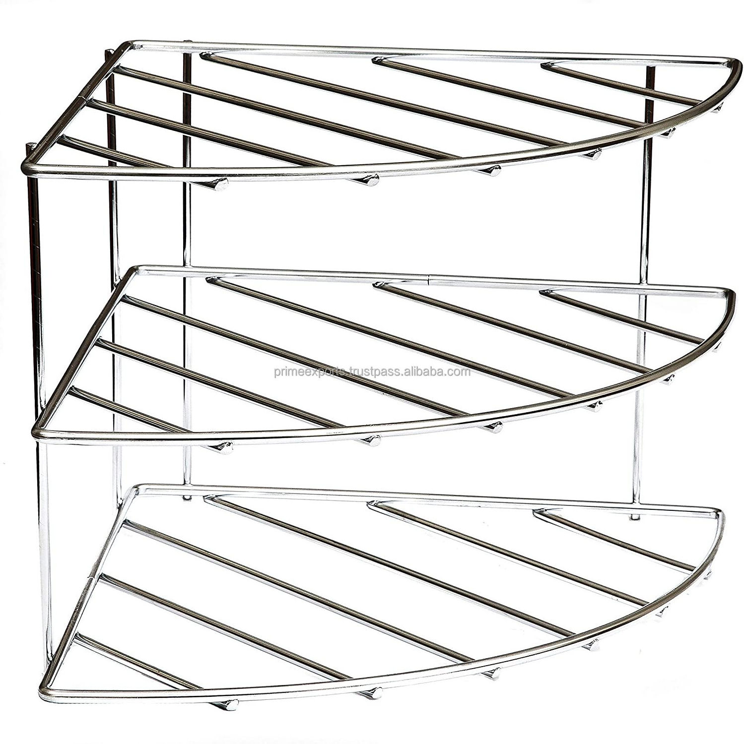 Modern Wire Metal white kitchen storage corner shelf rack for home hotels motels and restaurant kitchen storage shelf