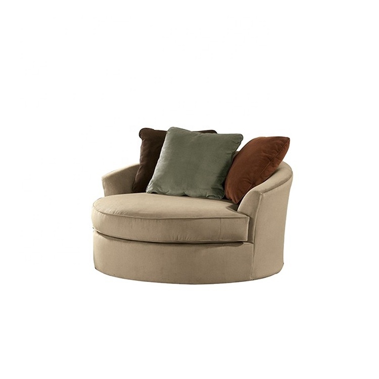 Attractive price new type round hotel lobby sofa round wooden chair round fabric chair