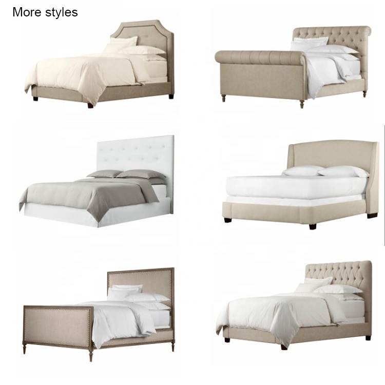 Professional Factory made French style bed bedroom furniture upholstered king size bed