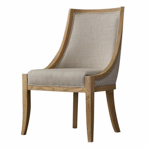 European Stylish Design Hotel Banquet Throne French Dining Chair Soft Cozy Fabric Dining Chair